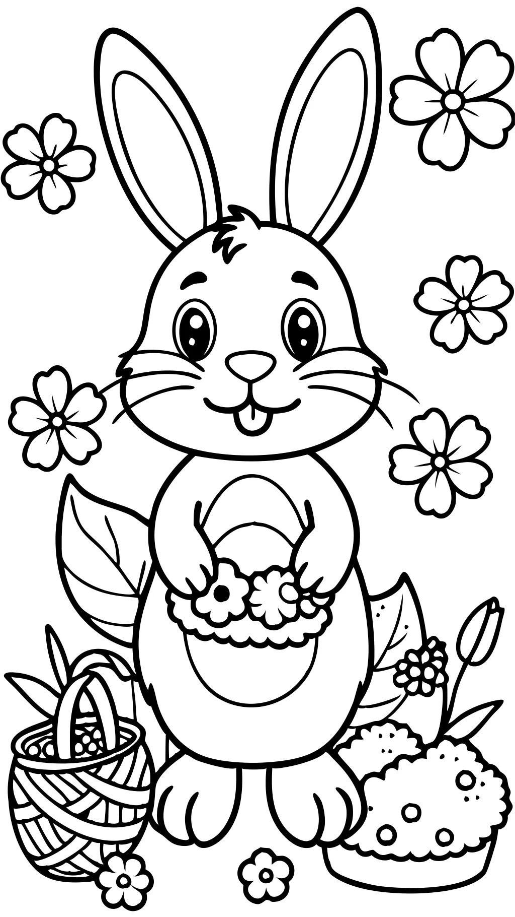 coloriage de Pâques lapin